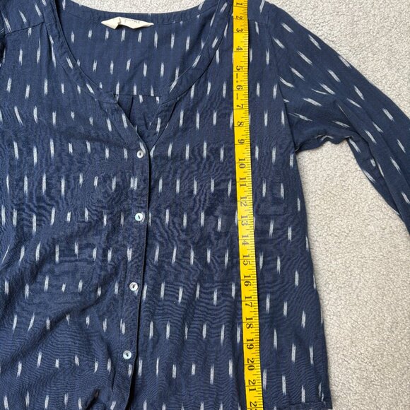 🇨🇦 Nicole Bridger 100% cotton pattern navy shirt - Picture 7 of 9